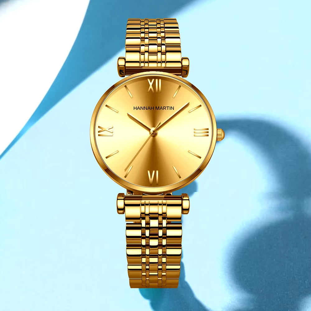 Women Top Brand Luxury Quartz Movement Watches Fashion Business Stainless Steel Diamond Dial Waterproof Ladies Wristwatches