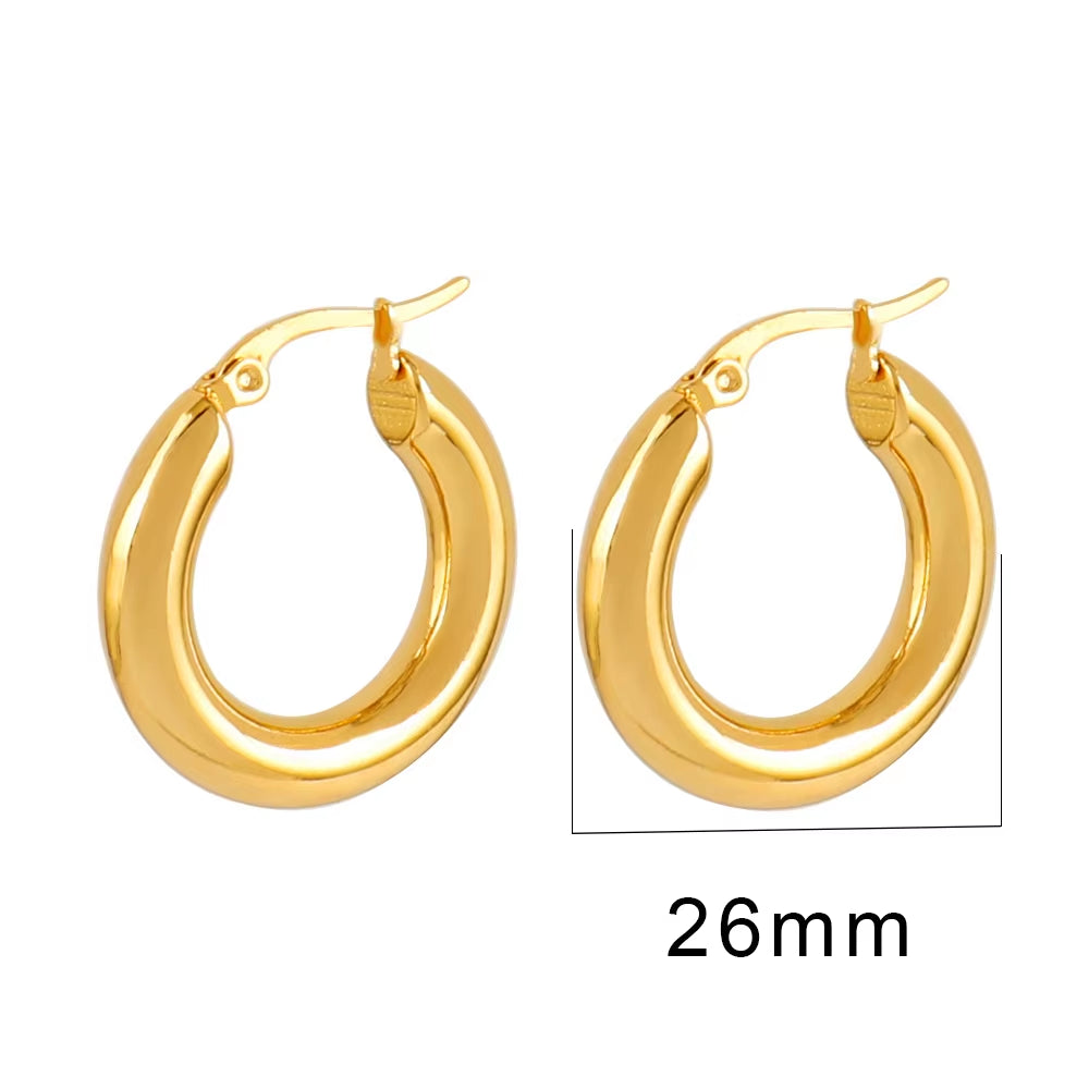 316L Stainless Steel Earring Big round Circle Earring Hoop Earrings for Women Men k Hiphop Fashion Jewelry Gift Wholesale