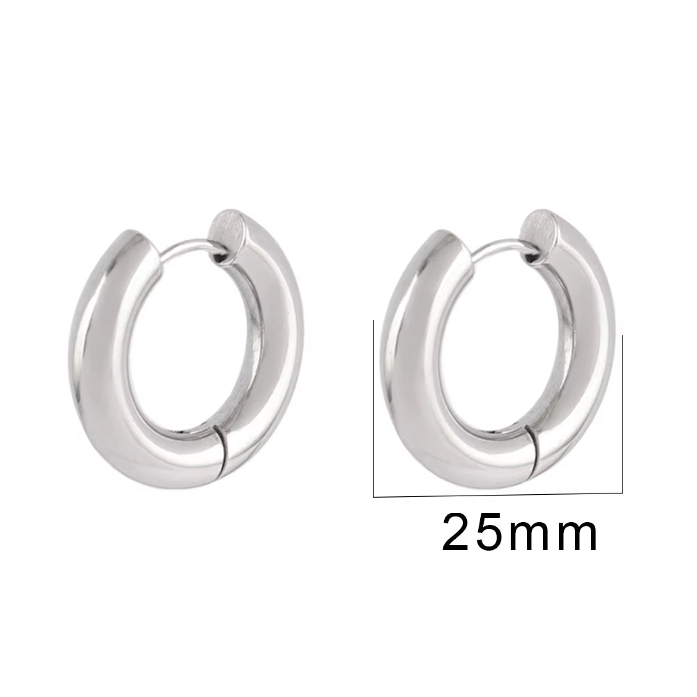 316L Stainless Steel Earring Big round Circle Earring Hoop Earrings for Women Men k Hiphop Fashion Jewelry Gift Wholesale