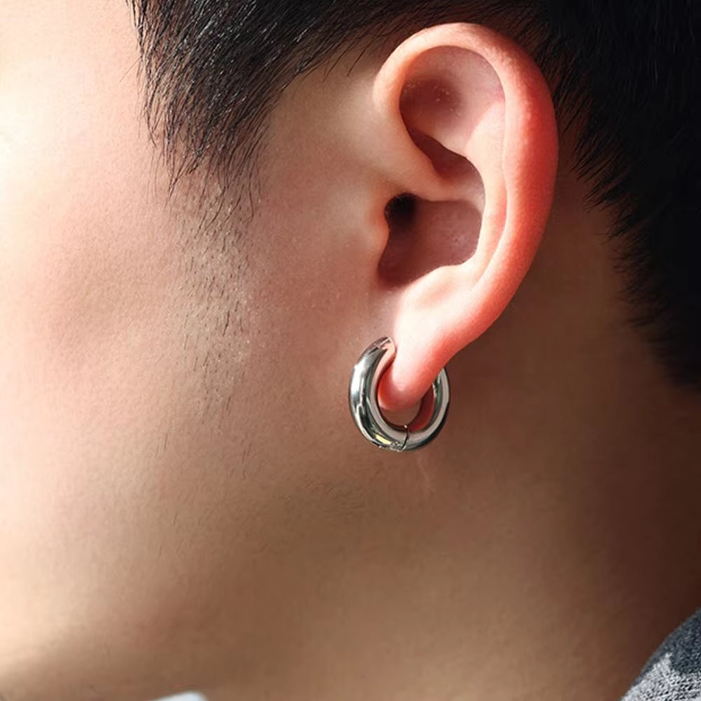 316L Stainless Steel Earring Big round Circle Earring Hoop Earrings for Women Men k Hiphop Fashion Jewelry Gift Wholesale