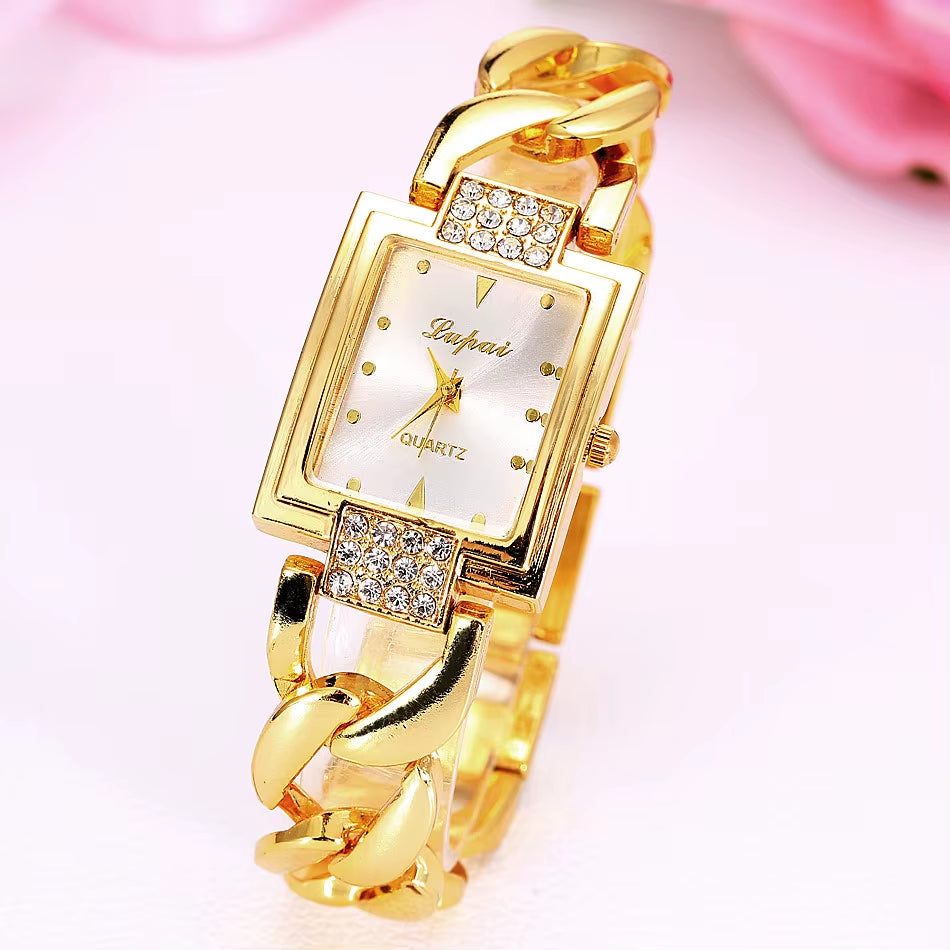 Ladies Watches 2023 Wrist Guaranteed Women Crystal Diamond Watches Luxury Gold Watch Stainless Steel Women'S Watch Clock Women