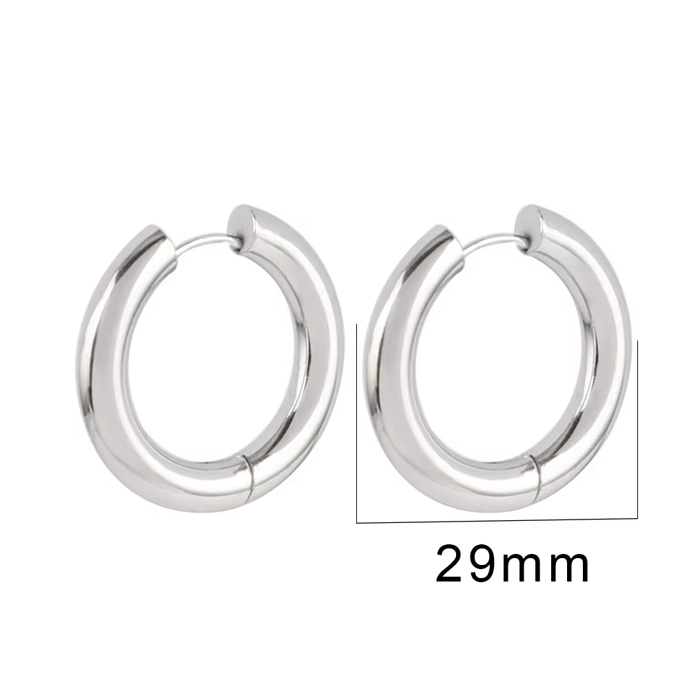 316L Stainless Steel Earring Big round Circle Earring Hoop Earrings for Women Men k Hiphop Fashion Jewelry Gift Wholesale