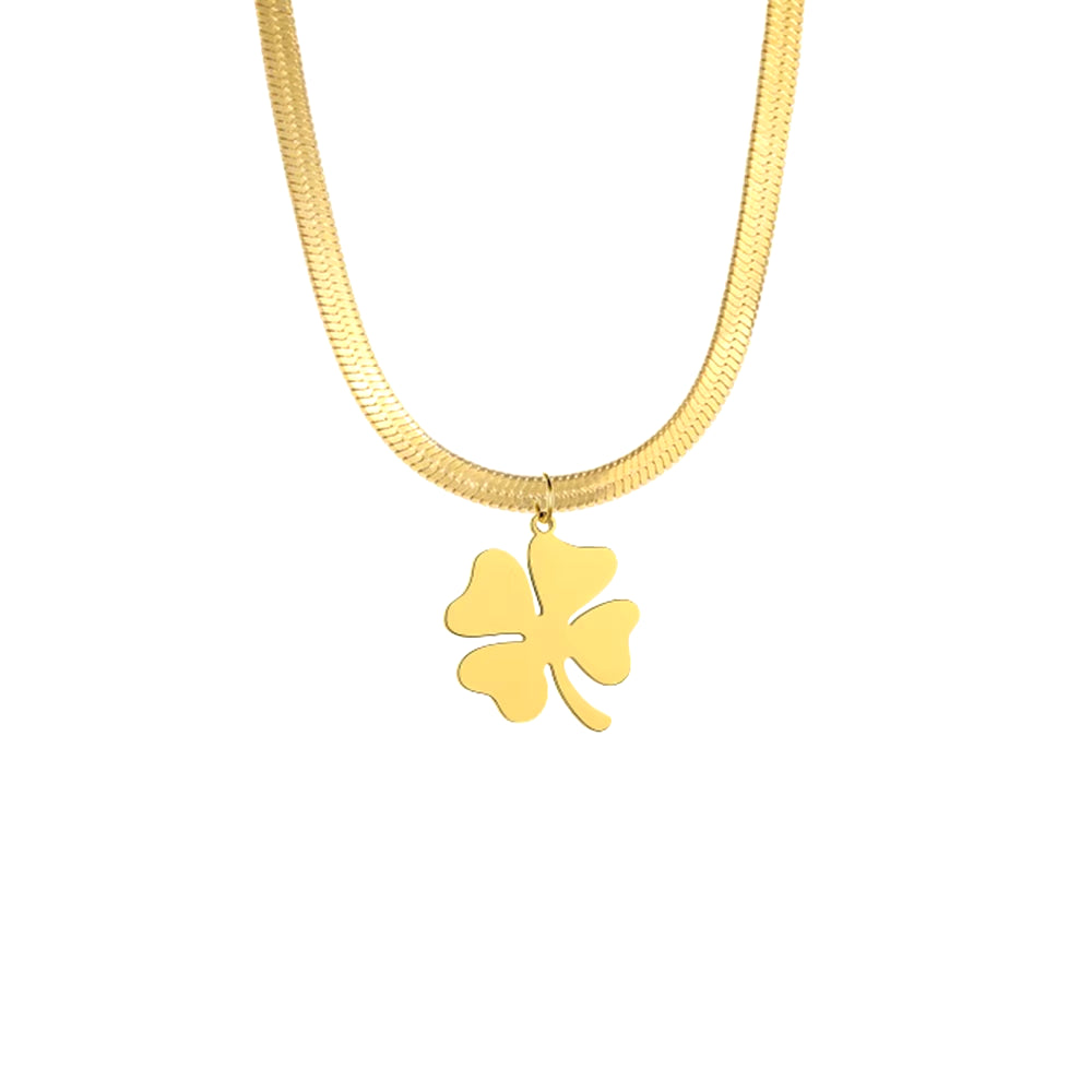 Classic Clover Pendants Necklace for Women Fashion Gold Color Snake Chain Stainless Steel Necklaces Jewelry Christmas Gift