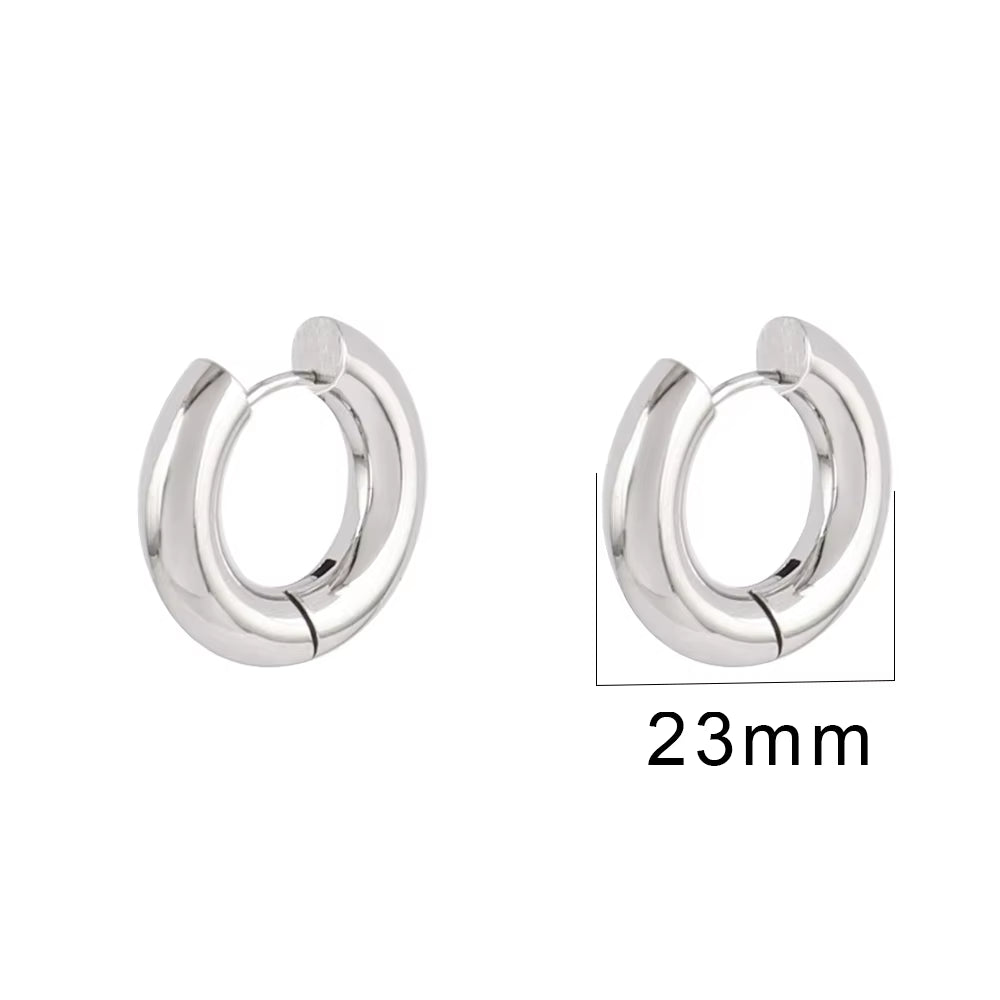 316L Stainless Steel Earring Big round Circle Earring Hoop Earrings for Women Men k Hiphop Fashion Jewelry Gift Wholesale