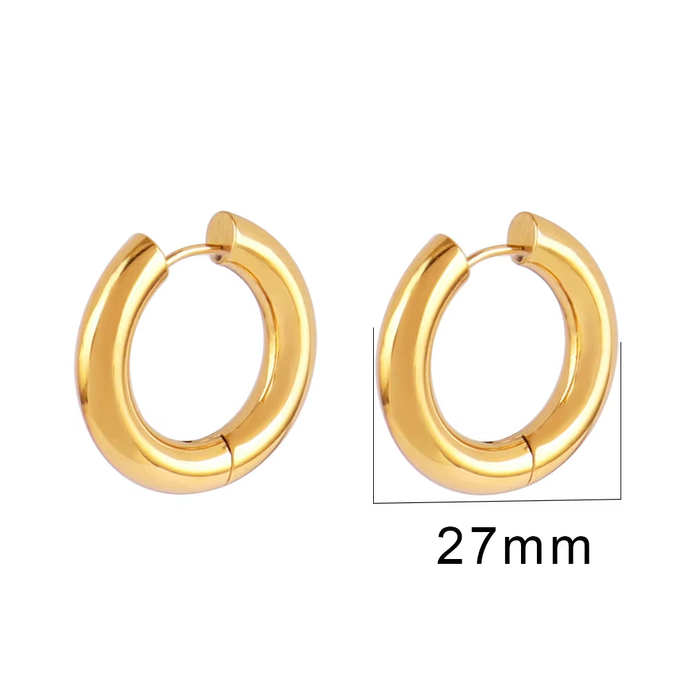 316L Stainless Steel Earring Big round Circle Earring Hoop Earrings for Women Men k Hiphop Fashion Jewelry Gift Wholesale