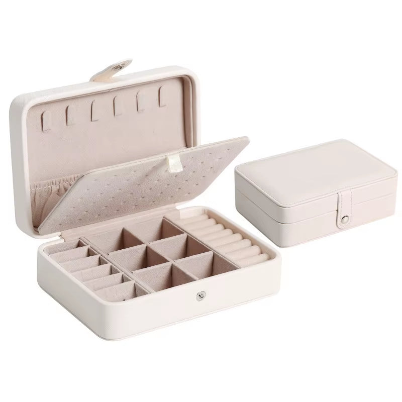 Korean Version Simple Ins Style Portable Jewelry Storage Box 2023 New High-End Exquisite Large Capacity Travel Jewelry Bag