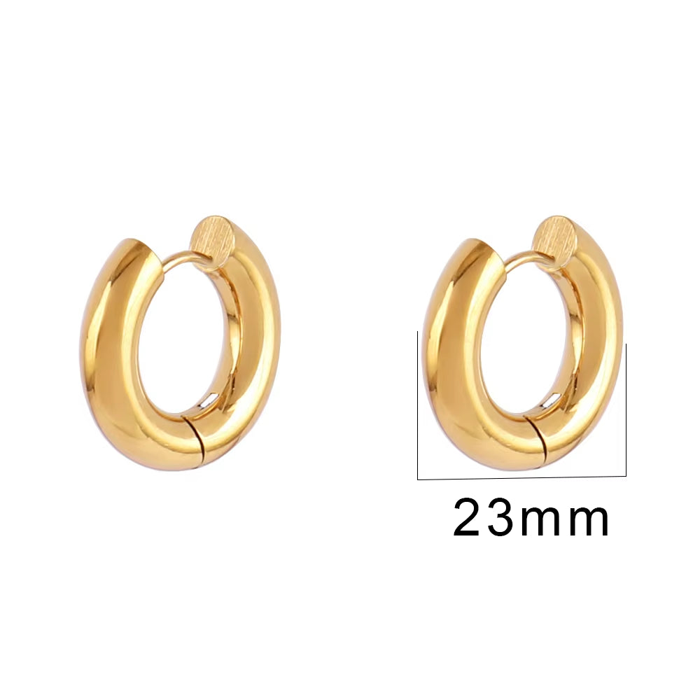 316L Stainless Steel Earring Big round Circle Earring Hoop Earrings for Women Men k Hiphop Fashion Jewelry Gift Wholesale