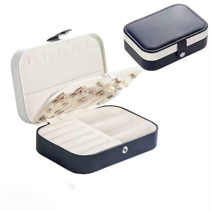 Korean Version Simple Ins Style Portable Jewelry Storage Box 2023 New High-End Exquisite Large Capacity Travel Jewelry Bag