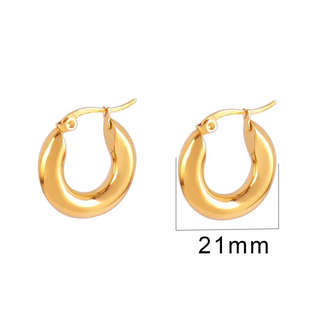 316L Stainless Steel Earring Big round Circle Earring Hoop Earrings for Women Men k Hiphop Fashion Jewelry Gift Wholesale