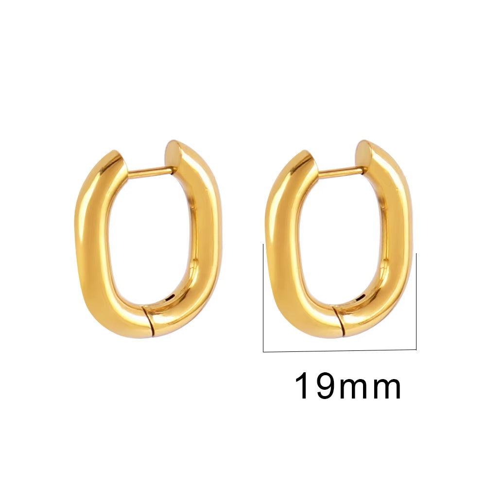 316L Stainless Steel Earring Big round Circle Earring Hoop Earrings for Women Men k Hiphop Fashion Jewelry Gift Wholesale