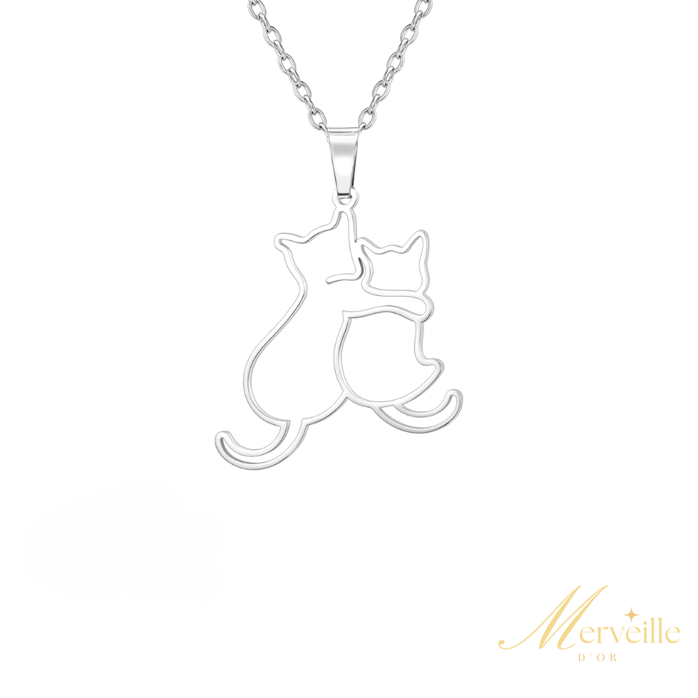 Collier pendentif mignon en acier inoxydable pour animal de compagnie