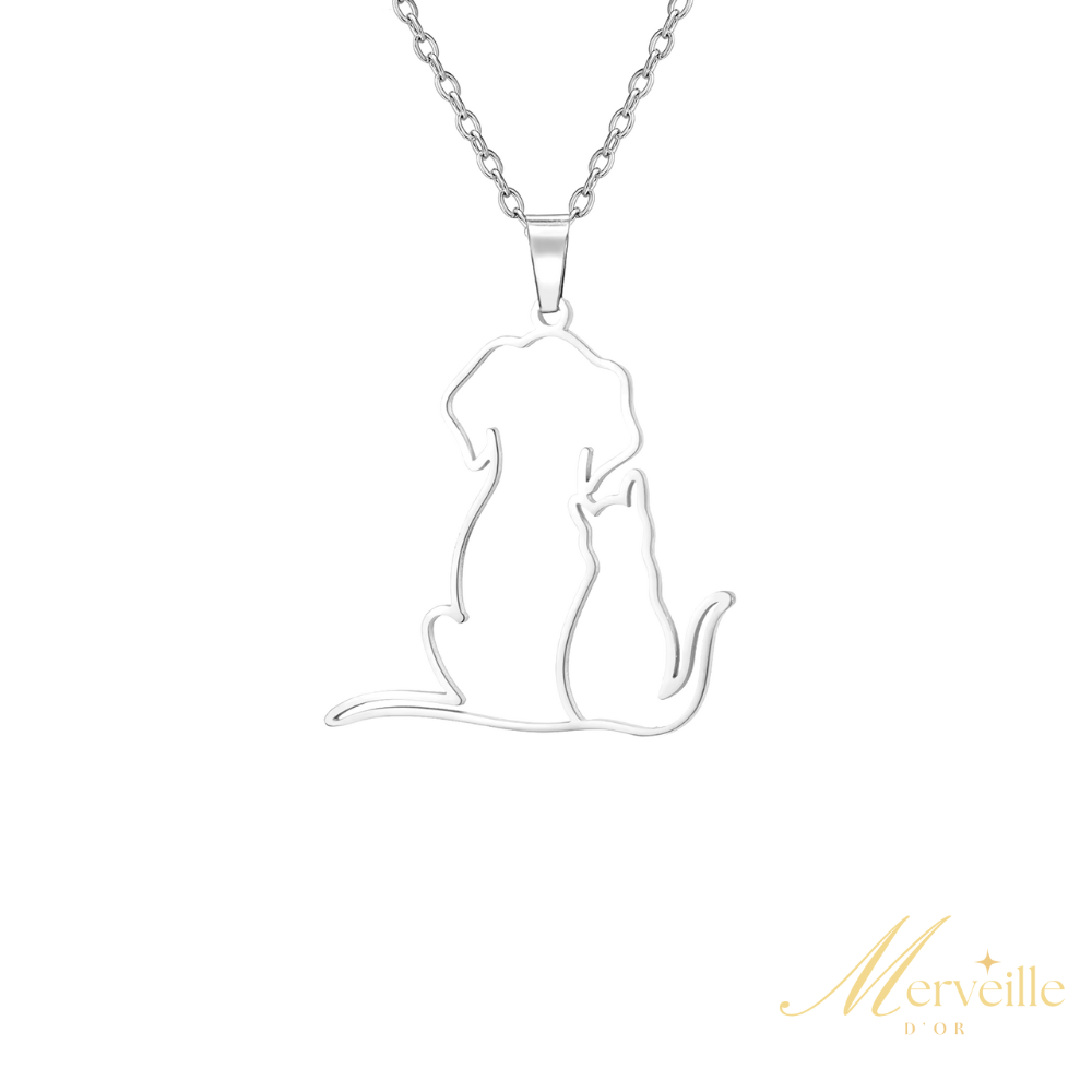 Collier pendentif mignon en acier inoxydable pour animal de compagnie