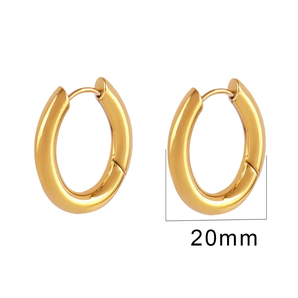 316L Stainless Steel Earring Big round Circle Earring Hoop Earrings for Women Men k Hiphop Fashion Jewelry Gift Wholesale