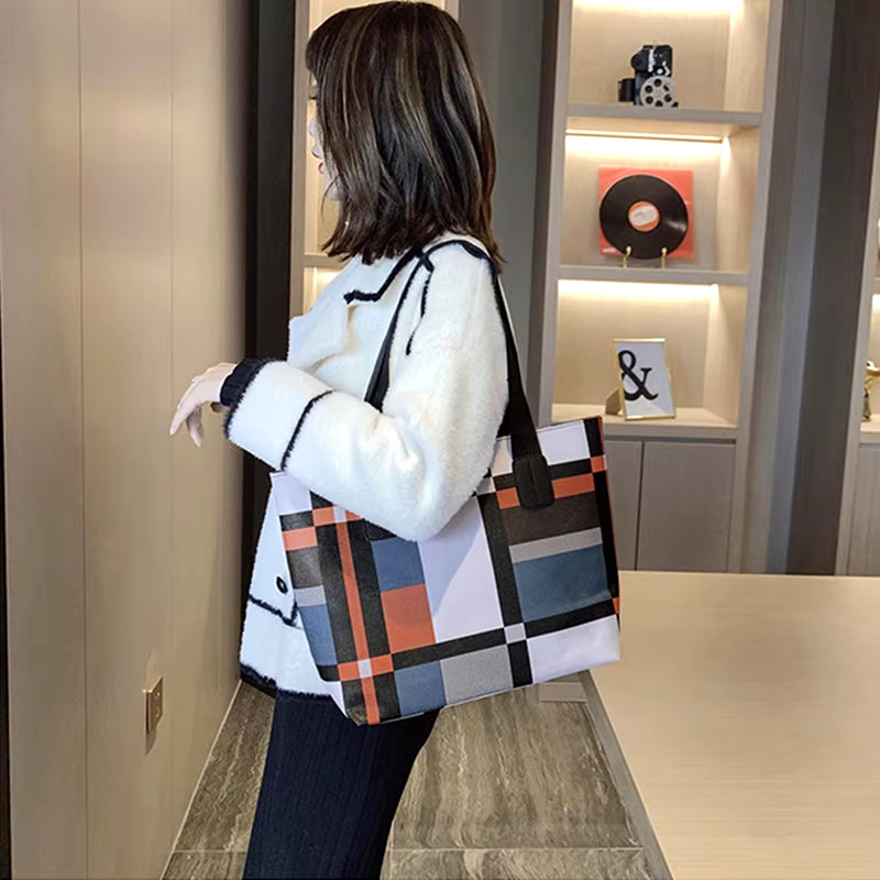 Casual Large Capacity Handbag Totes for Women Big Size Pu Leather Shoulder Bag Shopping Pack Female Daily Use Bag Sac À Main