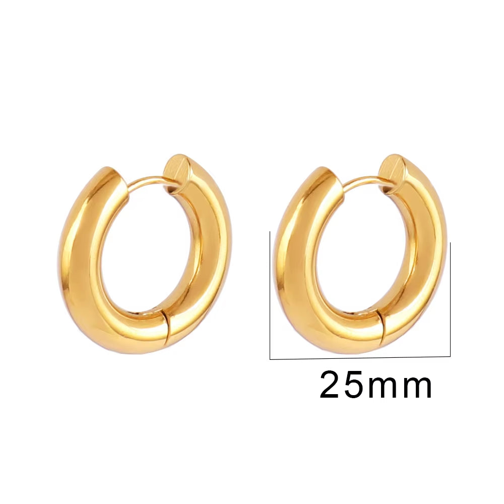 316L Stainless Steel Earring Big round Circle Earring Hoop Earrings for Women Men k Hiphop Fashion Jewelry Gift Wholesale