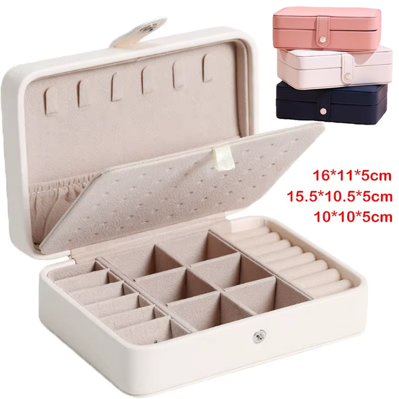 Korean Version Simple Ins Style Portable Jewelry Storage Box 2023 New High-End Exquisite Large Capacity Travel Jewelry Bag