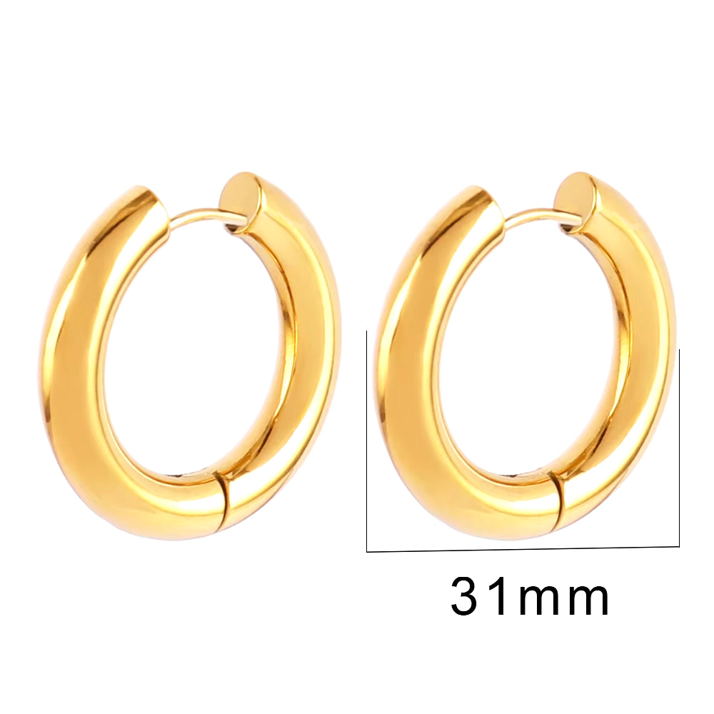 316L Stainless Steel Earring Big round Circle Earring Hoop Earrings for Women Men k Hiphop Fashion Jewelry Gift Wholesale