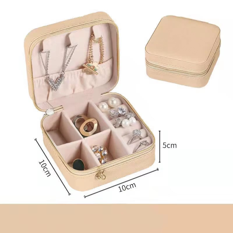 Korean Version Simple Ins Style Portable Jewelry Storage Box 2023 New High-End Exquisite Large Capacity Travel Jewelry Bag