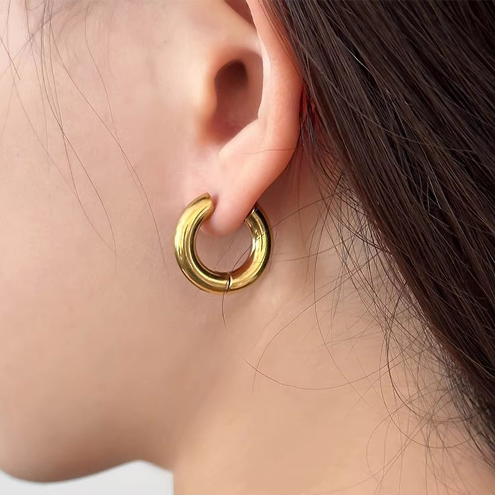 316L Stainless Steel Earring Big round Circle Earring Hoop Earrings for Women Men k Hiphop Fashion Jewelry Gift Wholesale