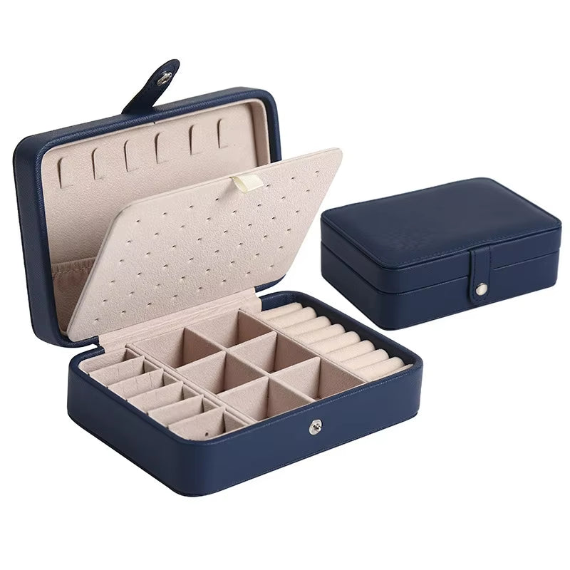 Korean Version Simple Ins Style Portable Jewelry Storage Box 2023 New High-End Exquisite Large Capacity Travel Jewelry Bag