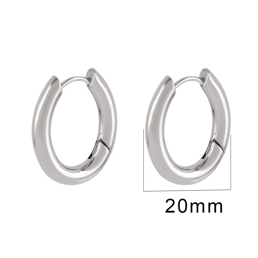 316L Stainless Steel Earring Big round Circle Earring Hoop Earrings for Women Men k Hiphop Fashion Jewelry Gift Wholesale