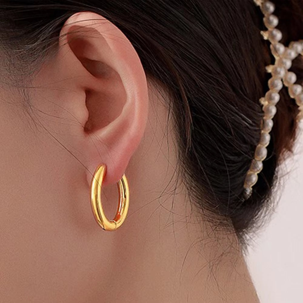 316L Stainless Steel Earring Big round Circle Earring Hoop Earrings for Women Men k Hiphop Fashion Jewelry Gift Wholesale