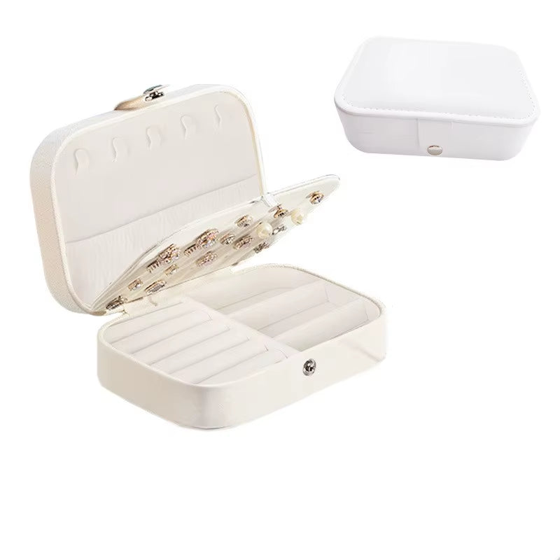 Korean Version Simple Ins Style Portable Jewelry Storage Box 2023 New High-End Exquisite Large Capacity Travel Jewelry Bag