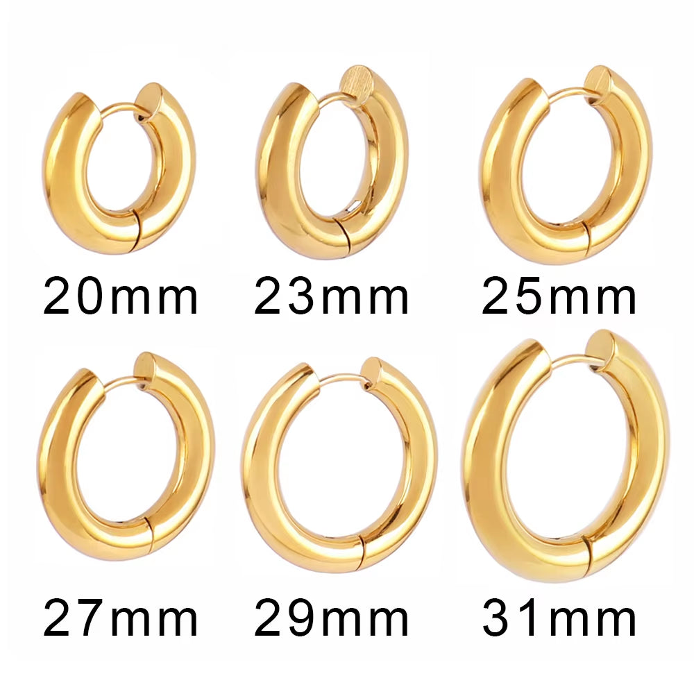 316L Stainless Steel Earring Big round Circle Earring Hoop Earrings for Women Men k Hiphop Fashion Jewelry Gift Wholesale