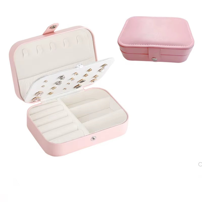 Korean Version Simple Ins Style Portable Jewelry Storage Box 2023 New High-End Exquisite Large Capacity Travel Jewelry Bag