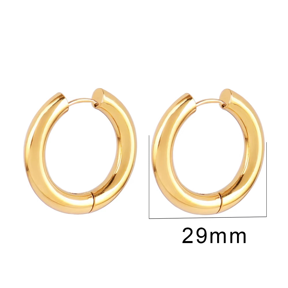 316L Stainless Steel Earring Big round Circle Earring Hoop Earrings for Women Men k Hiphop Fashion Jewelry Gift Wholesale