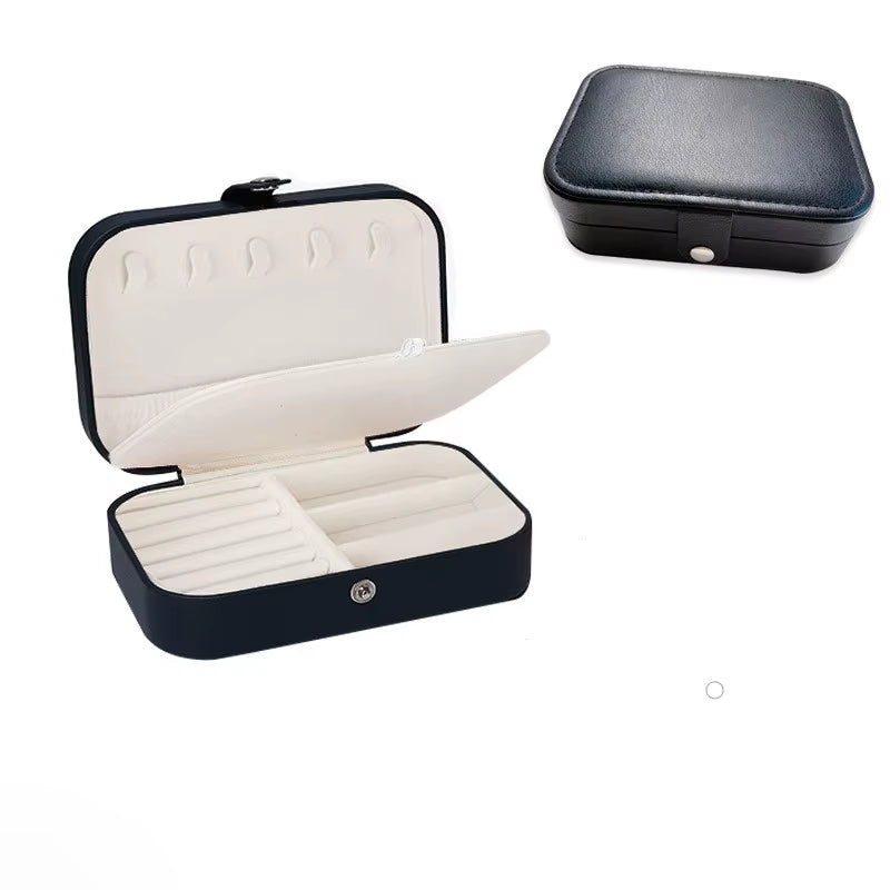 Korean Version Simple Ins Style Portable Jewelry Storage Box 2023 New High-End Exquisite Large Capacity Travel Jewelry Bag