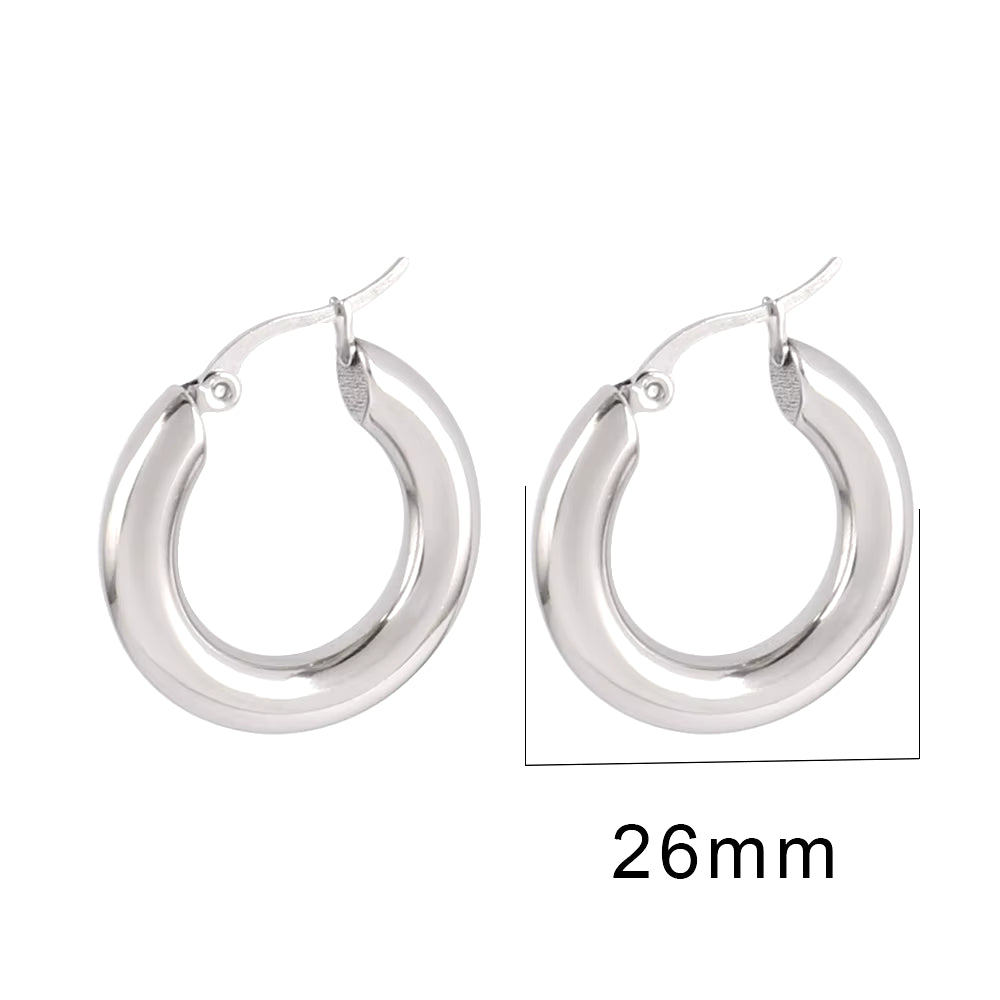 316L Stainless Steel Earring Big round Circle Earring Hoop Earrings for Women Men k Hiphop Fashion Jewelry Gift Wholesale