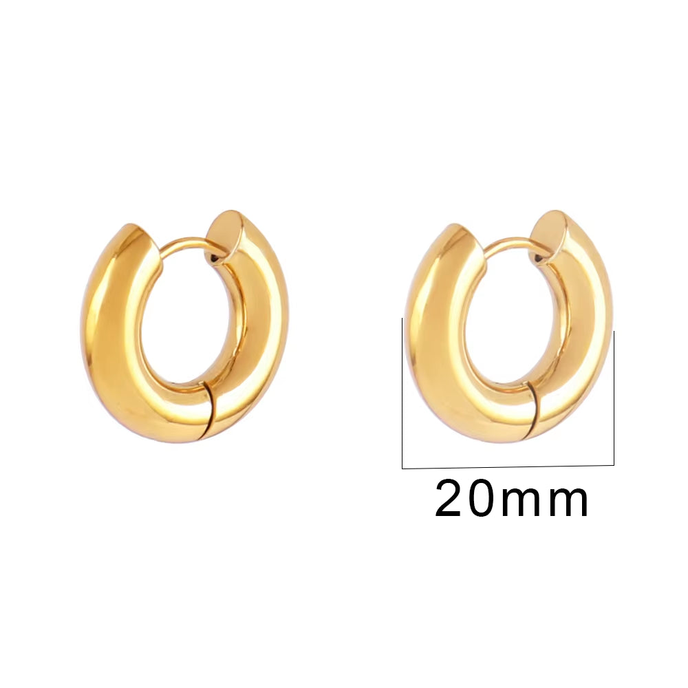 316L Stainless Steel Earring Big round Circle Earring Hoop Earrings for Women Men k Hiphop Fashion Jewelry Gift Wholesale