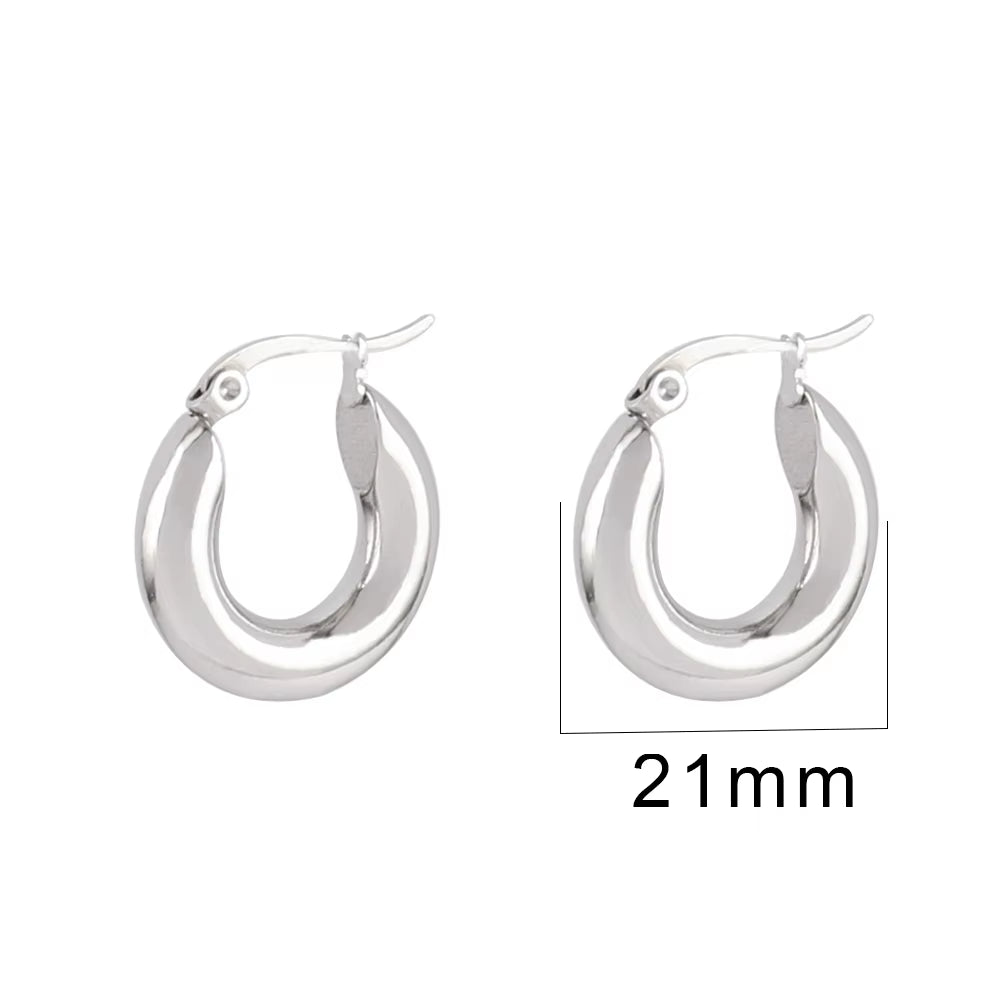 316L Stainless Steel Earring Big round Circle Earring Hoop Earrings for Women Men k Hiphop Fashion Jewelry Gift Wholesale