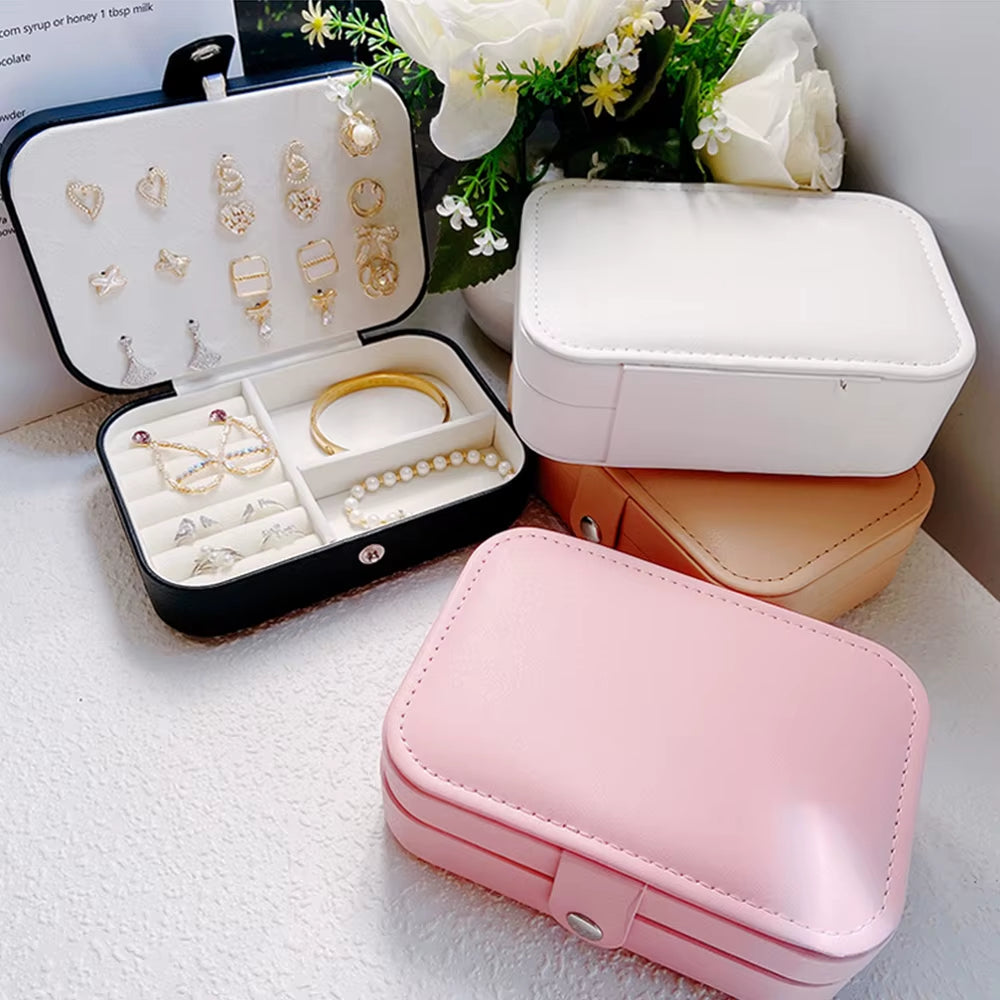 Korean Version Simple Ins Style Portable Jewelry Storage Box 2023 New High-End Exquisite Large Capacity Travel Jewelry Bag