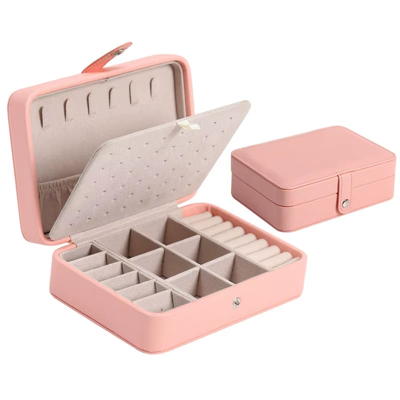 Korean Version Simple Ins Style Portable Jewelry Storage Box 2023 New High-End Exquisite Large Capacity Travel Jewelry Bag