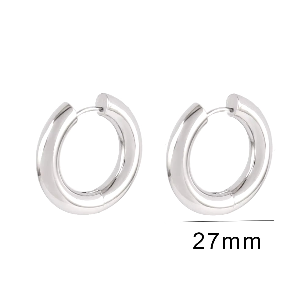 316L Stainless Steel Earring Big round Circle Earring Hoop Earrings for Women Men k Hiphop Fashion Jewelry Gift Wholesale